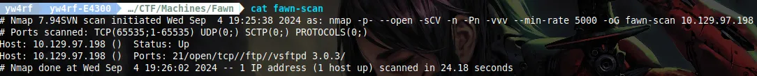 Fawn hackthebox yw4rf
