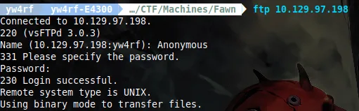 Fawn hackthebox yw4rf